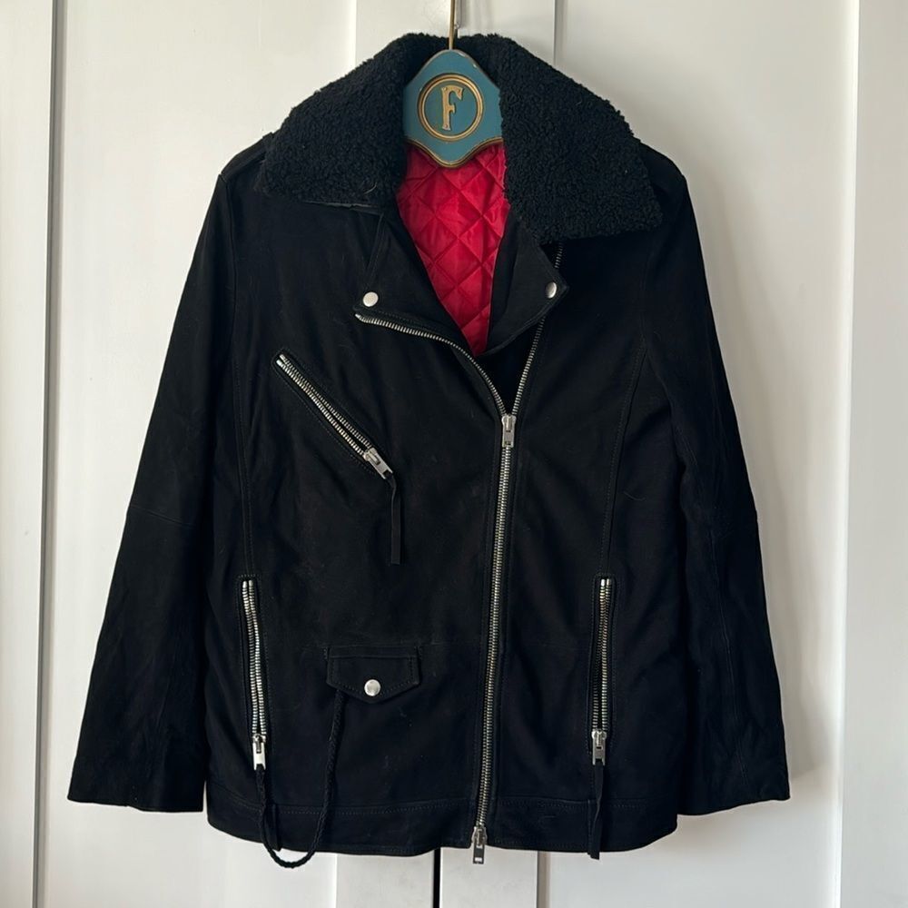 The Kooples Suede Perfecto Moto Motorcycle Jacket S
